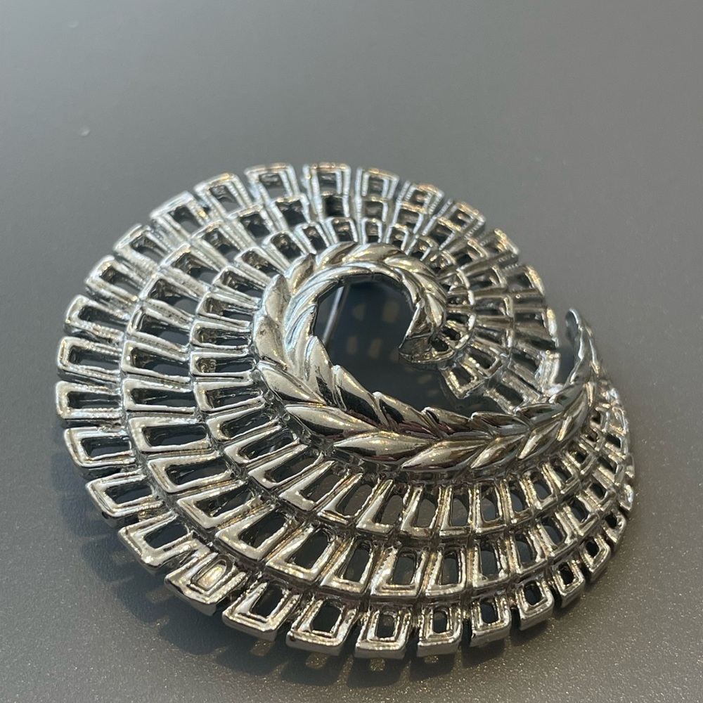 Vintage Silver Spiral Brooch